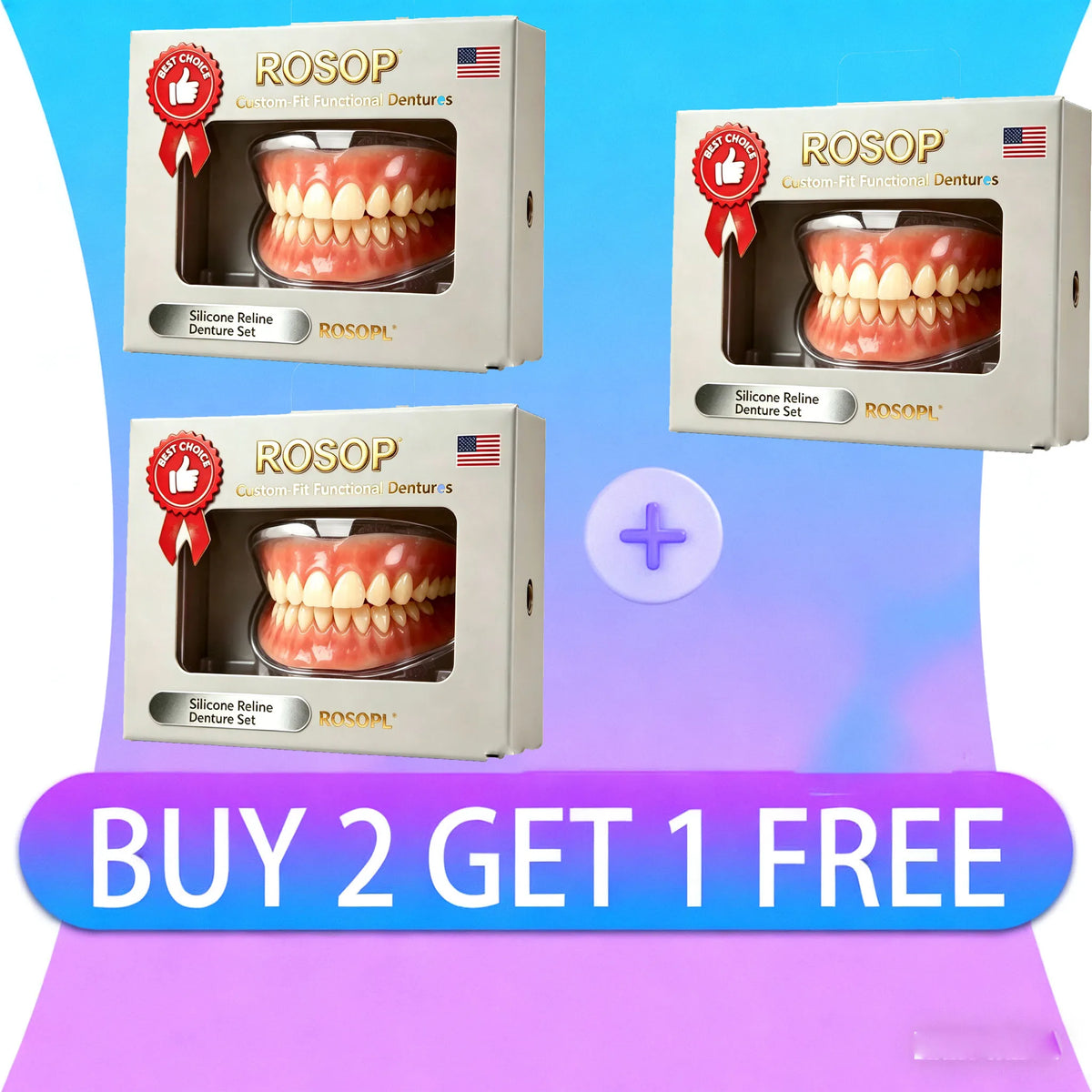 Comfort Fit Silicone Denture Set for Men and Women
