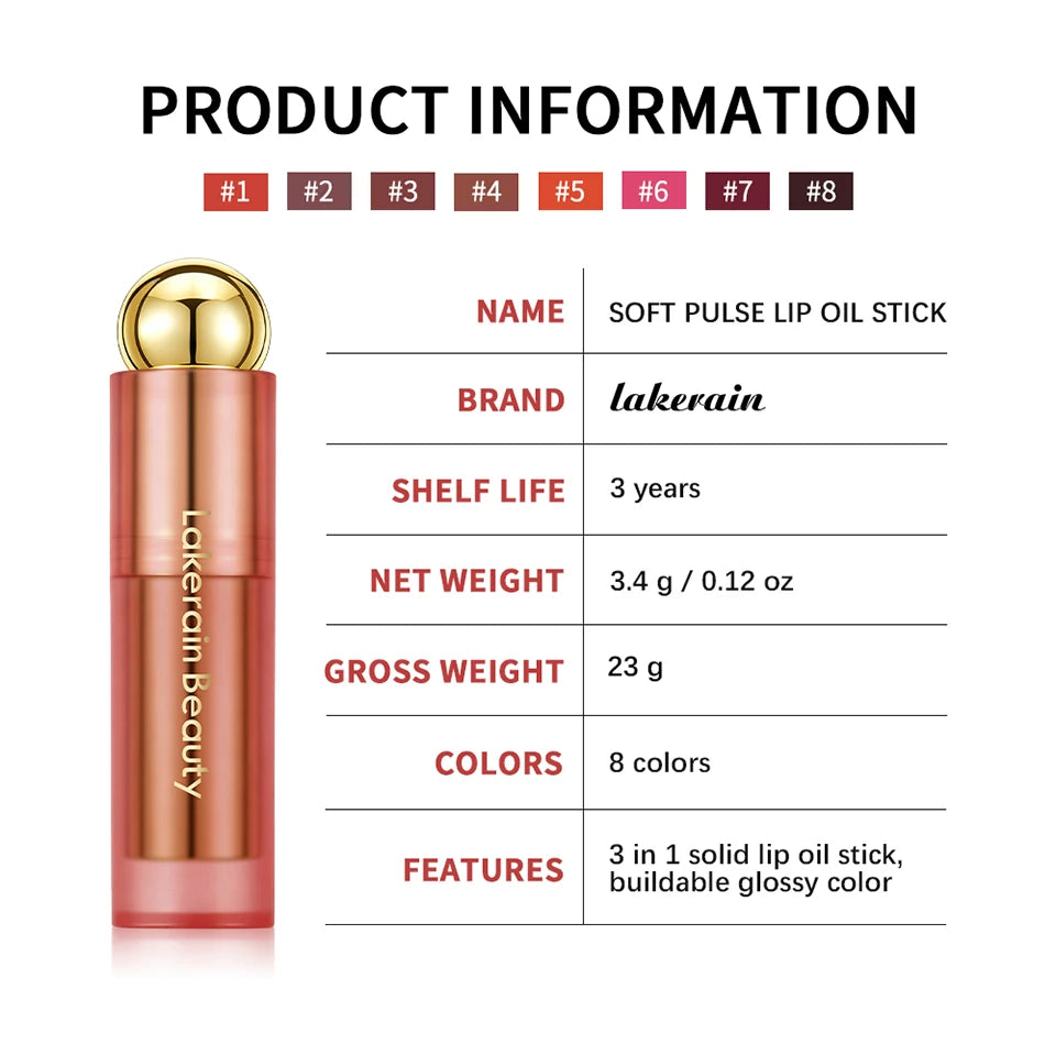 3-in-1 Tinted Moisturizing Lip Oil Stick - 18