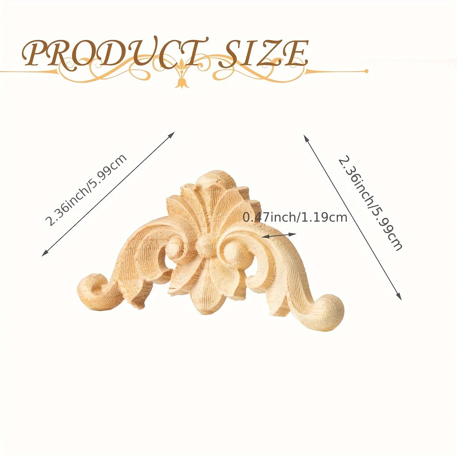 Wooden Carved Corner Decal Set Furniture Wall Cabinet Decoration DIY - 4