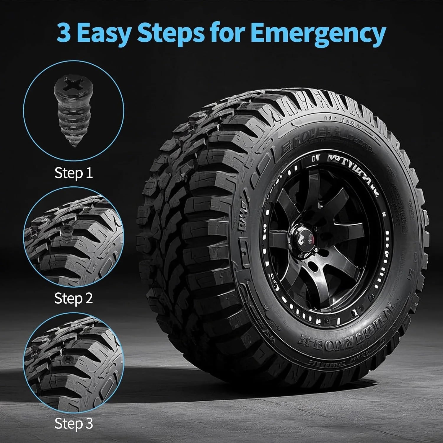 Emergency Tire Puncture Repair Tool Kit - 10