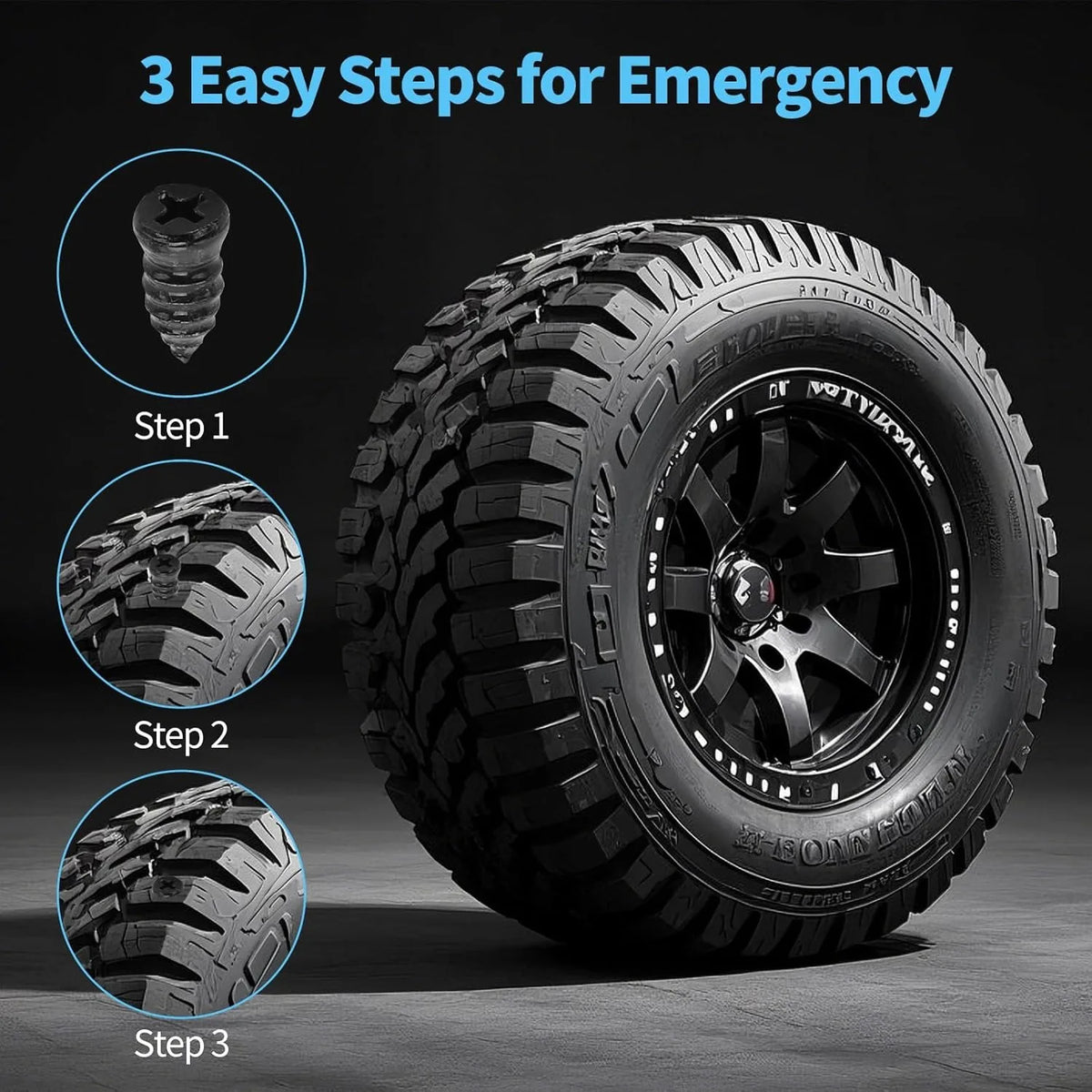 Emergency Tire Puncture Repair Tool Kit