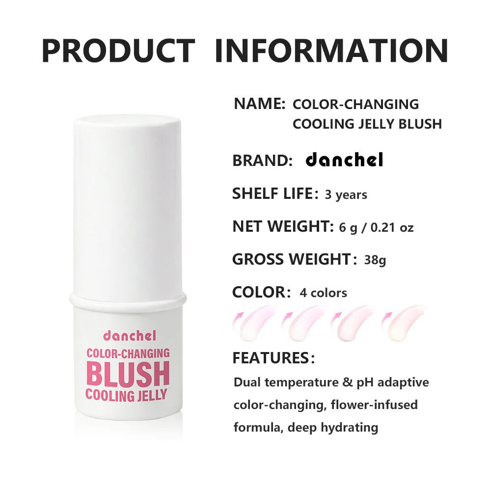 pH Adaptive Color-Changing Jelly Blush for Lips, Cheeks, and Eyes
