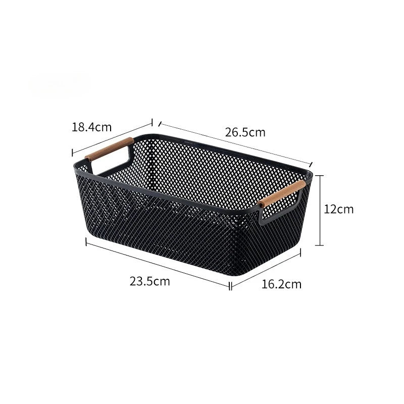 Multi-Purpose Hollow Storage Basket with Wood Handles - 11