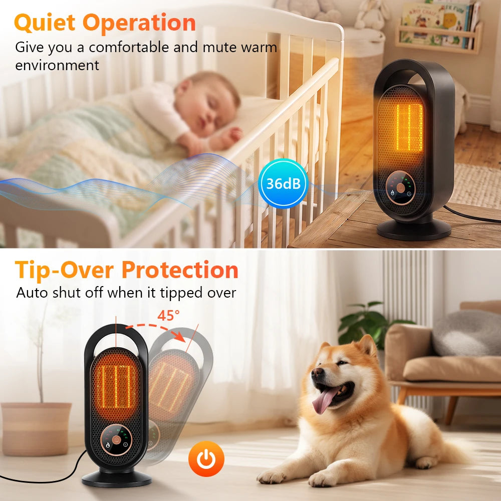 Portable PTC Ceramic Desktop Heater with Timer