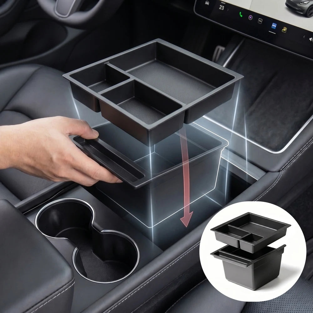 Center Console Organizer Tray Set for Tesla Model Y Long Wheelbase