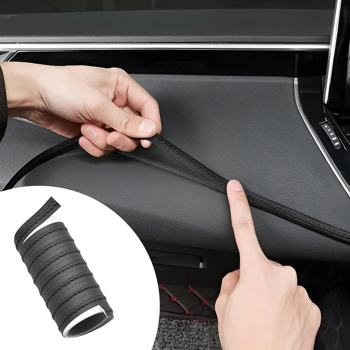 Flexible PU Leather Car Interior Decorative Trim Strip