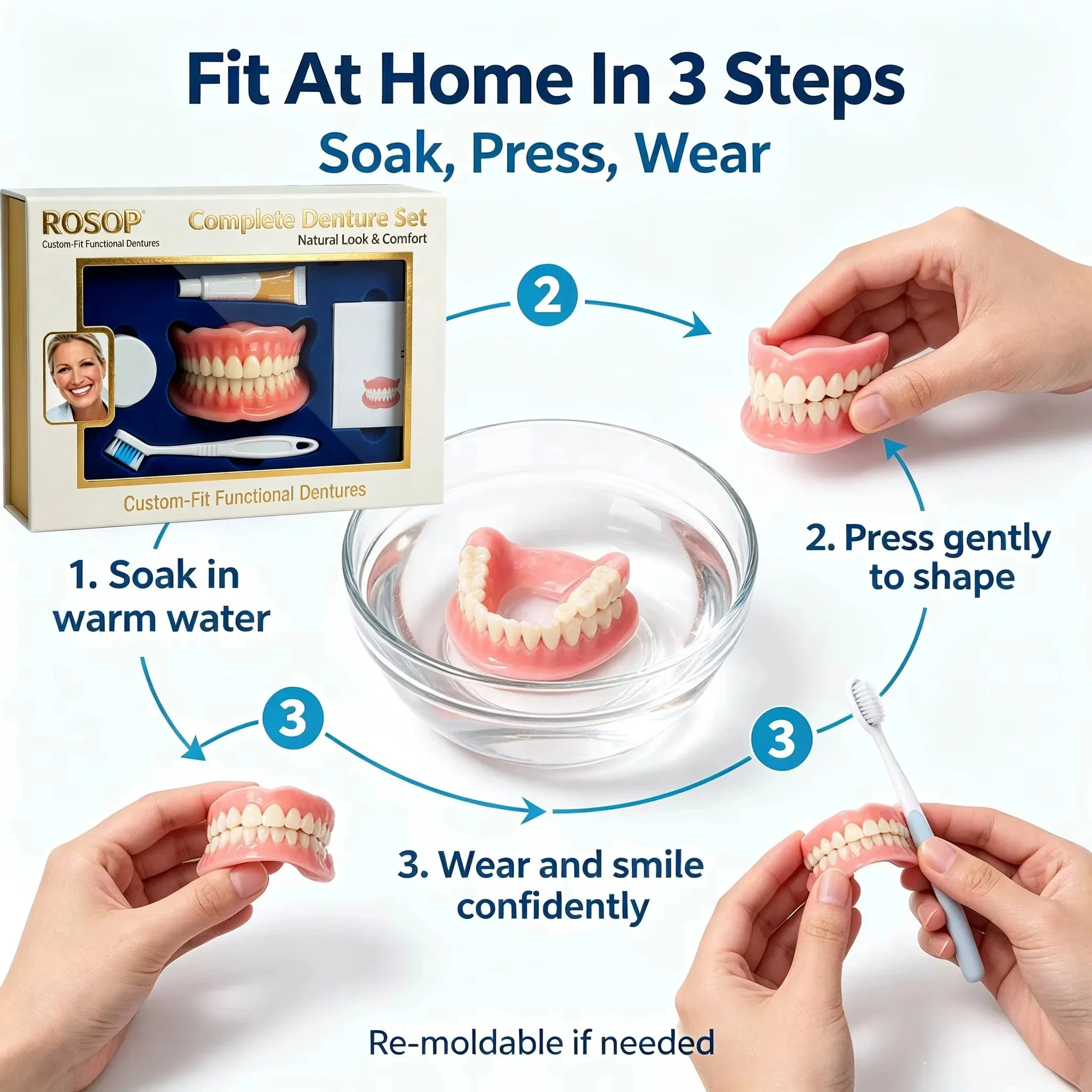 Comfort Fit Cosmetic Smile Veneers for Upper and Lower Teeth - 7