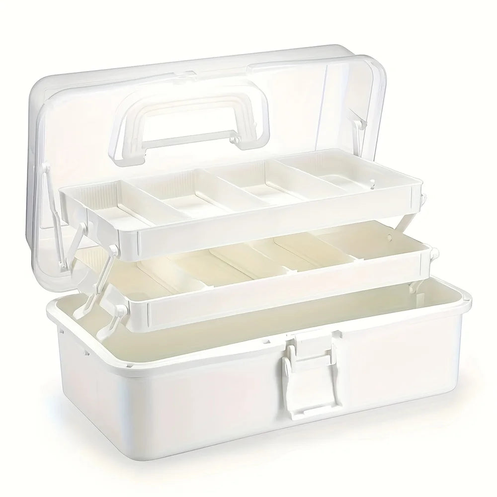 3-Layer Portable Craft and Art Supply Organizer with Adjustable Spacers - 14