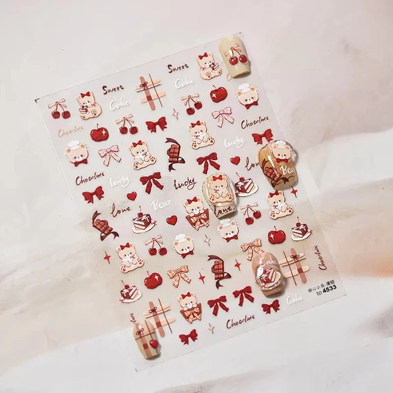 3D Christmas Cartoon Self-Adhesive Nail Art Decal Stickers - 67