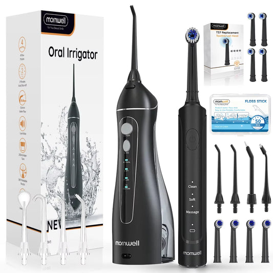 Electric Dental Care Set: Water Flosser and Rechargeable Toothbrush