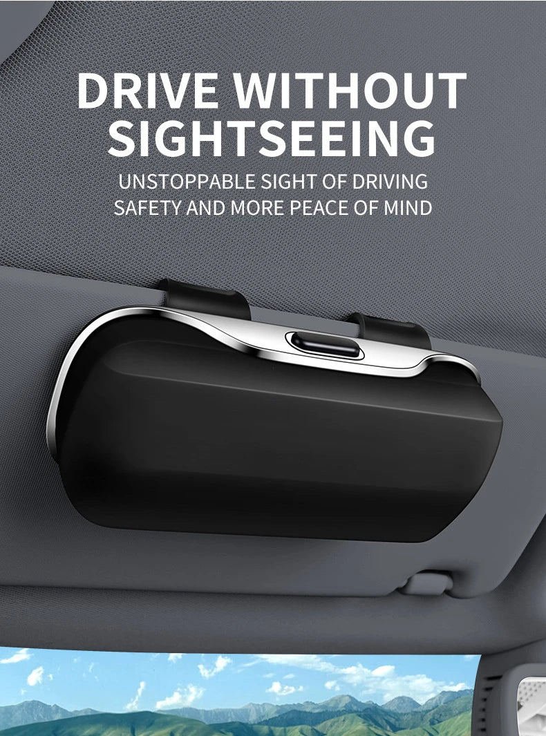 Portable Car Sun Visor Sunglasses Holder Case