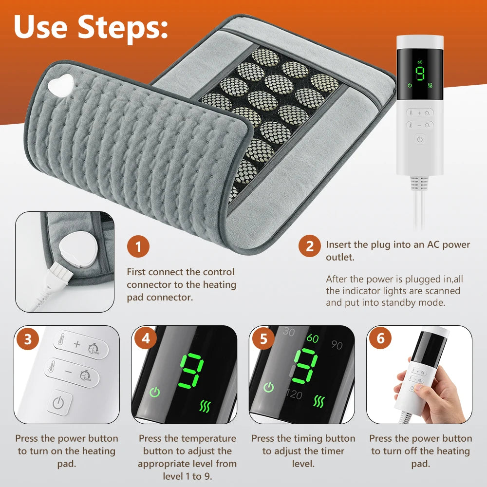 Dual-Sided Natural Jade Heating Pad for Pain Relief