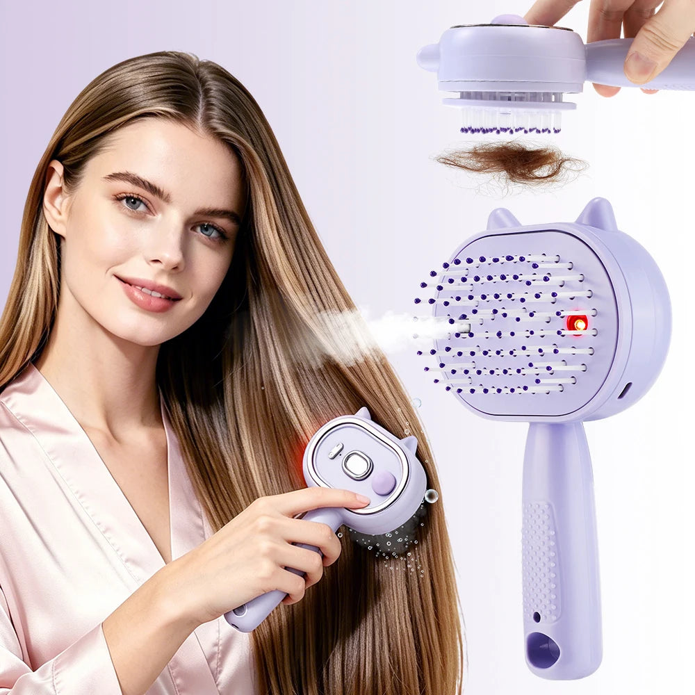 Electric Mist Spray Massage Comb for Scalp and Hair Care