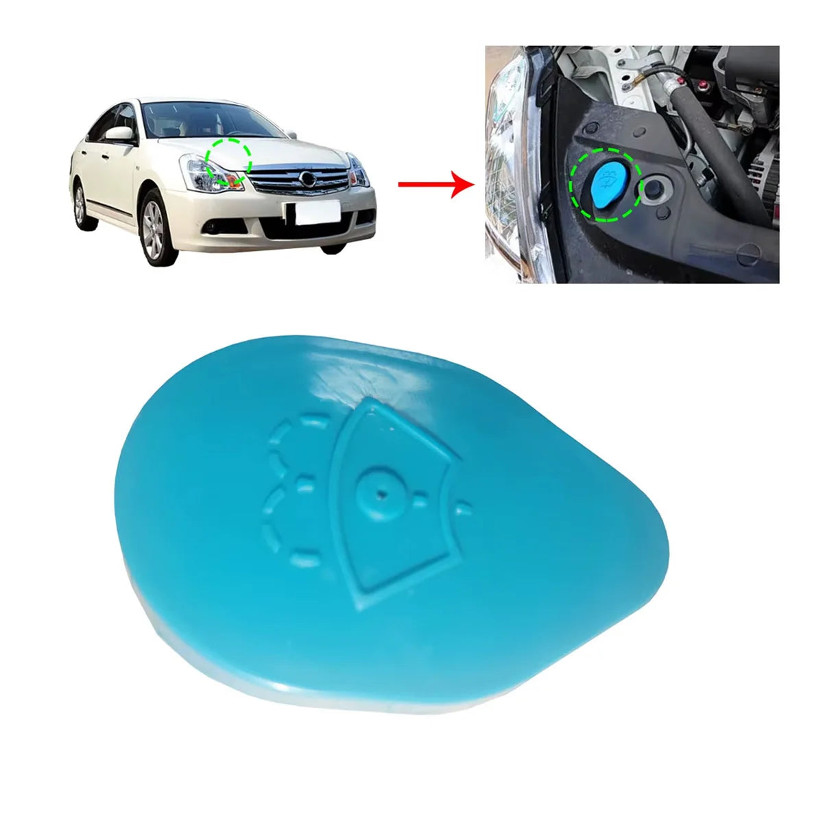 Windshield Washer Fluid Reservoir Cap for Nissan - 4