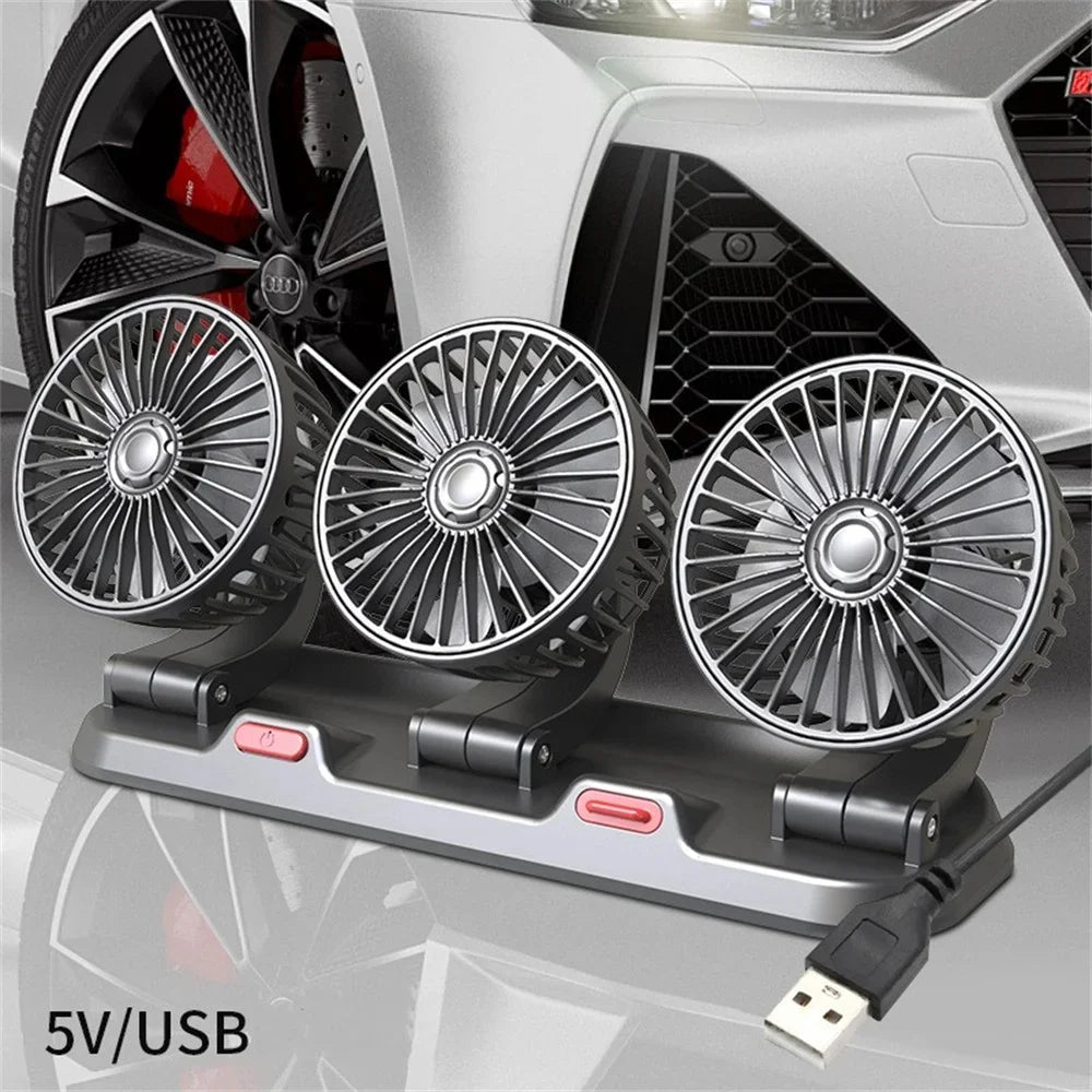 3-Head Adjustable Car Cooling Fan for Dashboard - 28