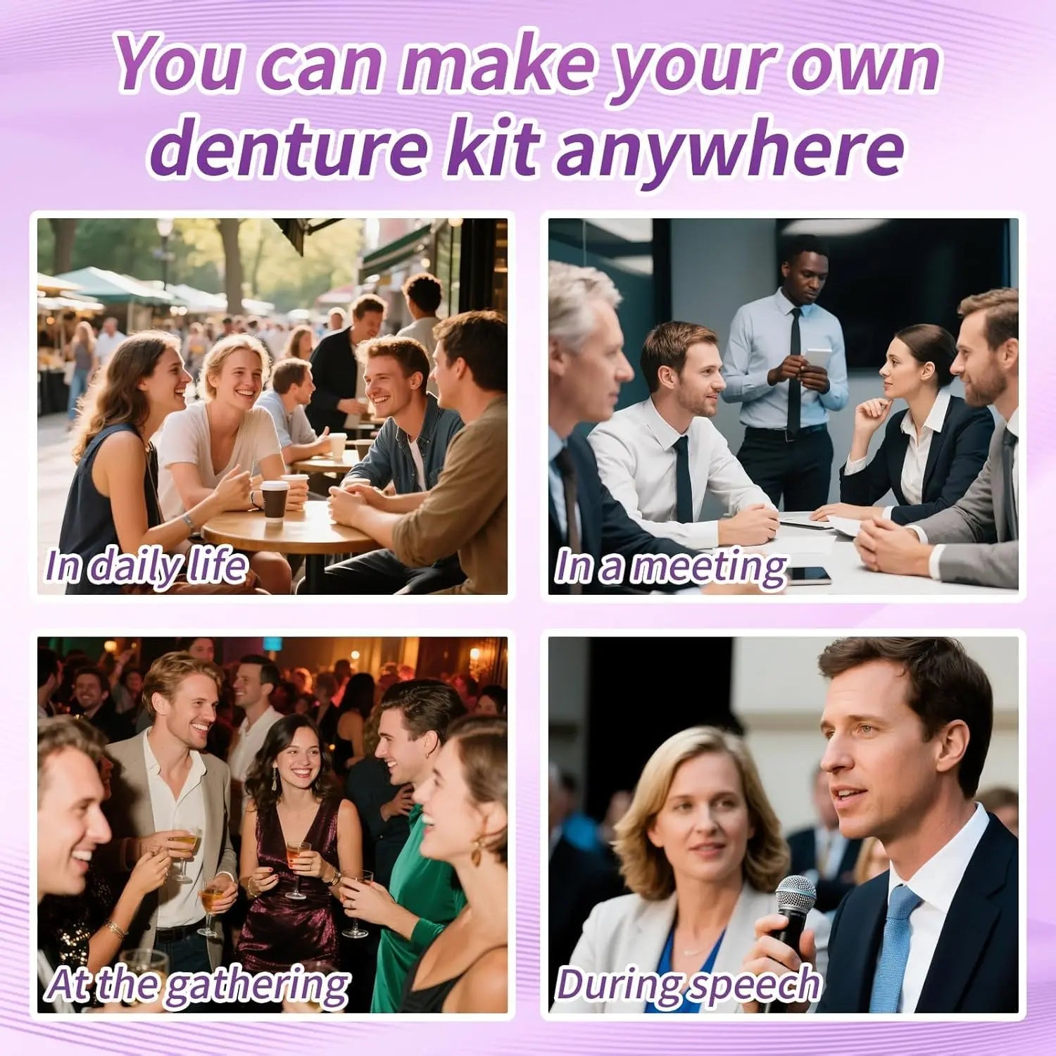 Adjustable Silicone Cosmetic Dentures for Instant Smile Beauty - 4