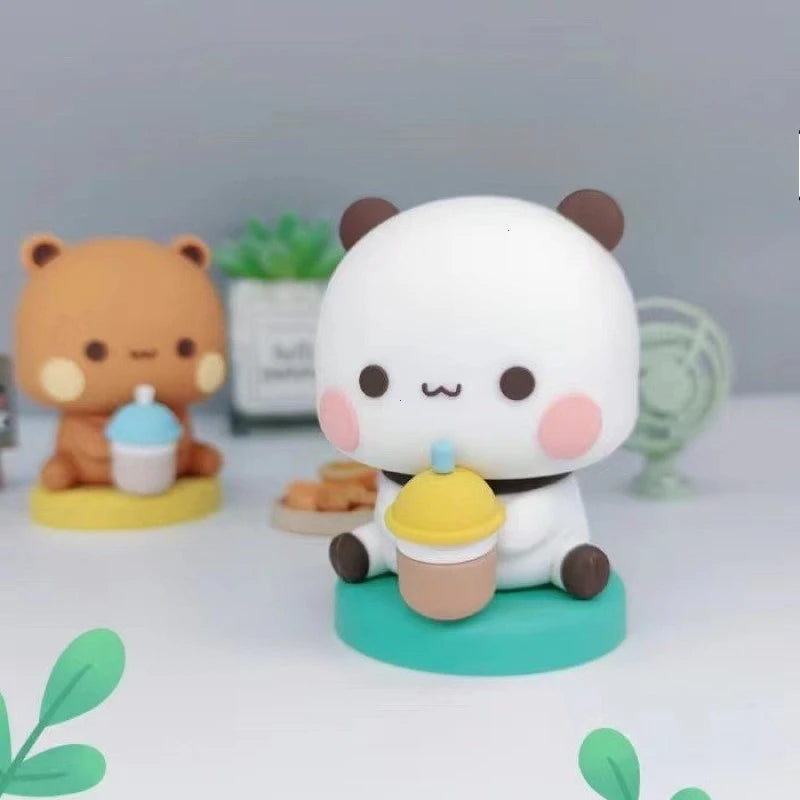Cute Cartoon Panda and Bear Dashboard Ornament