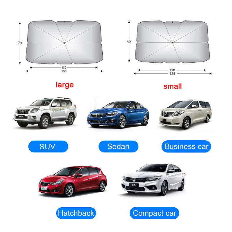 Foldable Car Windshield Sun Shade Umbrella for UV Protection