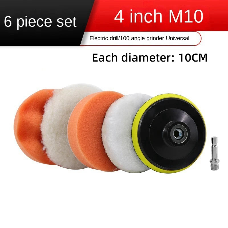 Car Polishing Sponge and Buffing Pad Drill Attachment Set