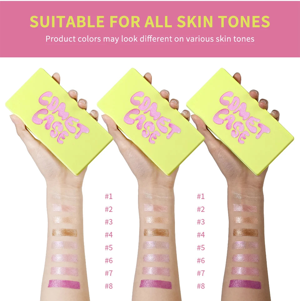 8-Color Cream Highlighter and Contour Palette - 18
