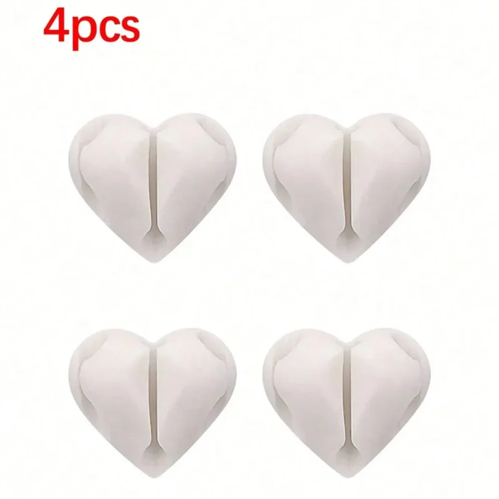 Heart-Shaped Self-Adhesive Cable Organizer for Desks - 10