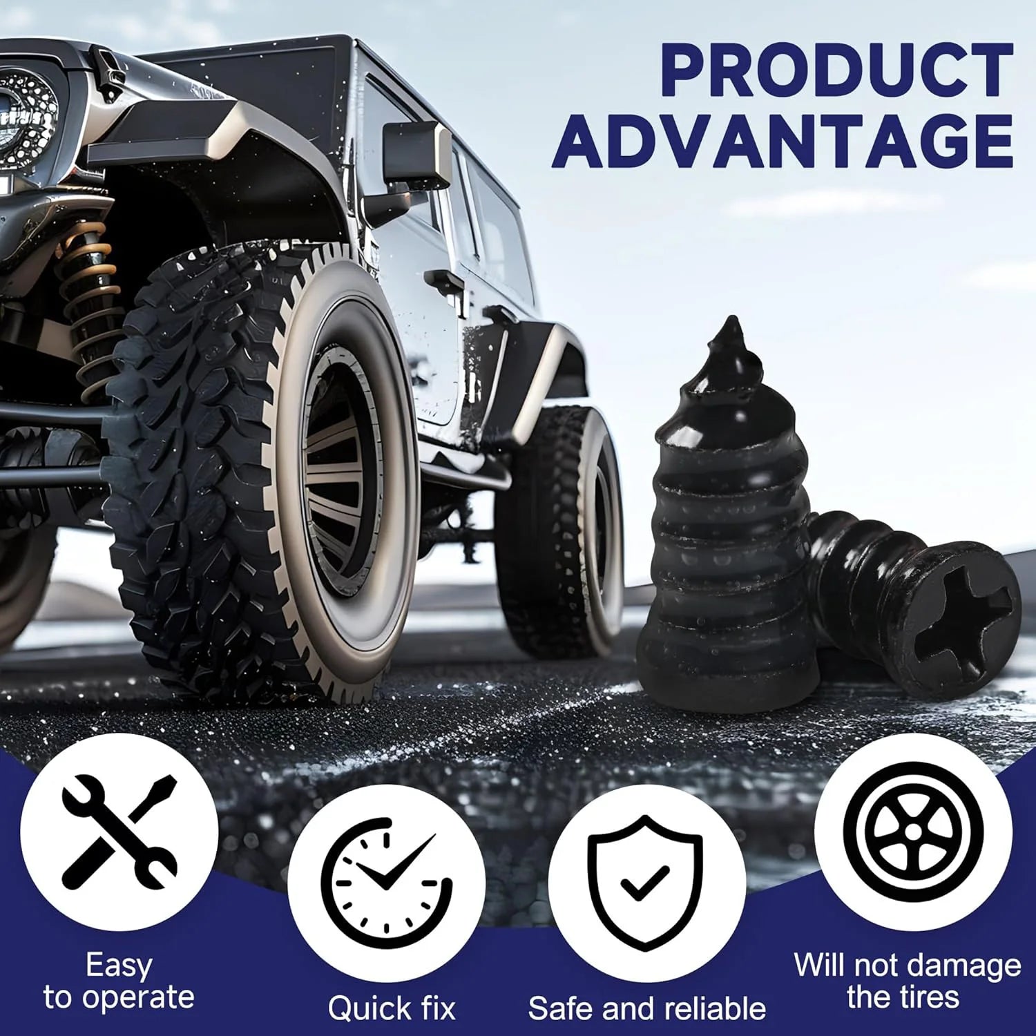 Emergency Tubeless Tire Puncture Repair Screw Set - 4