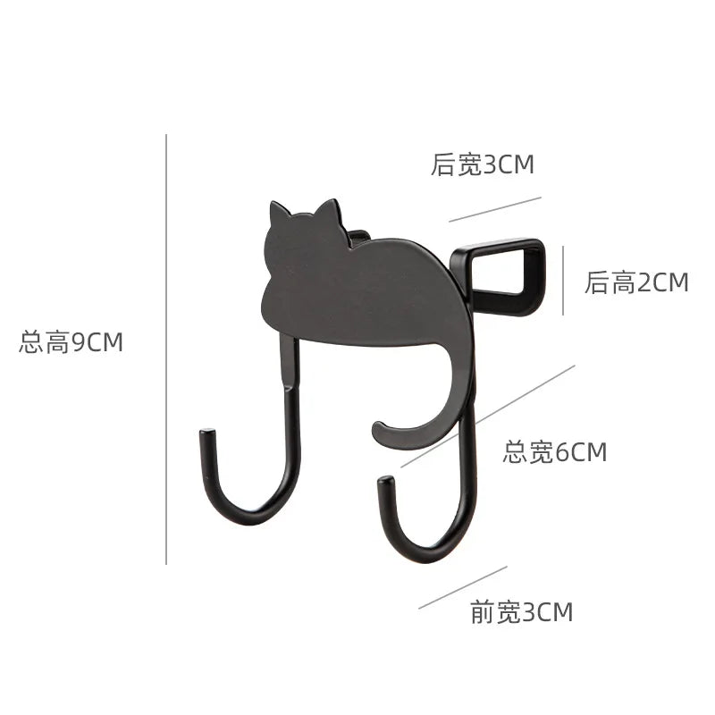 Cute Cat Over-the-Door Cabinet Organizer Hooks