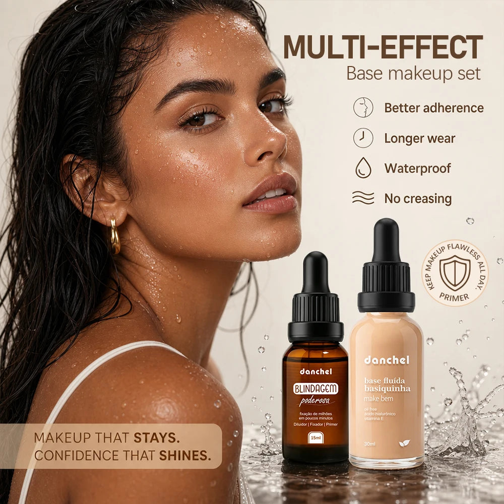 Liquid Foundation and Primer Makeup Set - 3