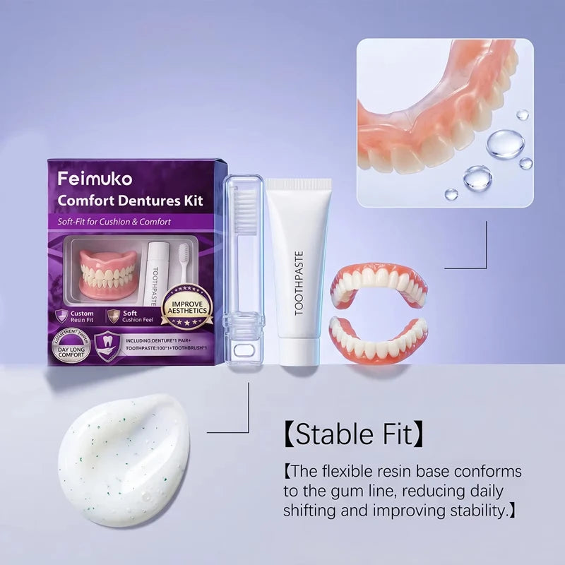 Comfortable Silicone Full Set Dentures for Instant Smile Enhancement