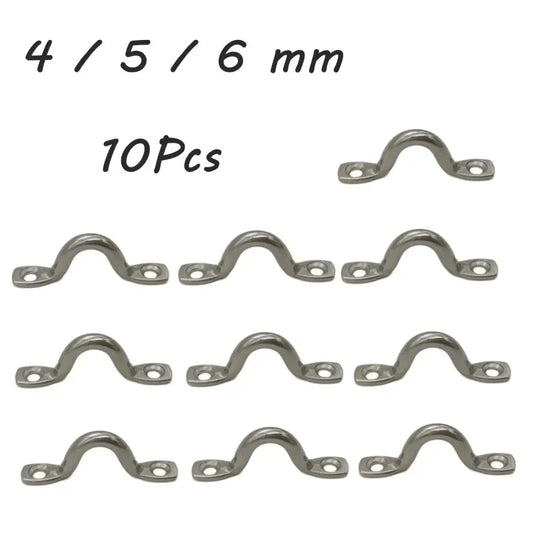 10 Pack Stainless Steel Pad Eye Strap Marine Hardware Boat Deck Loop