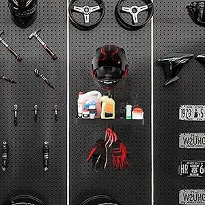 Wall Mounted Motorcycle Helmet Rack with Storage Shelf - 10