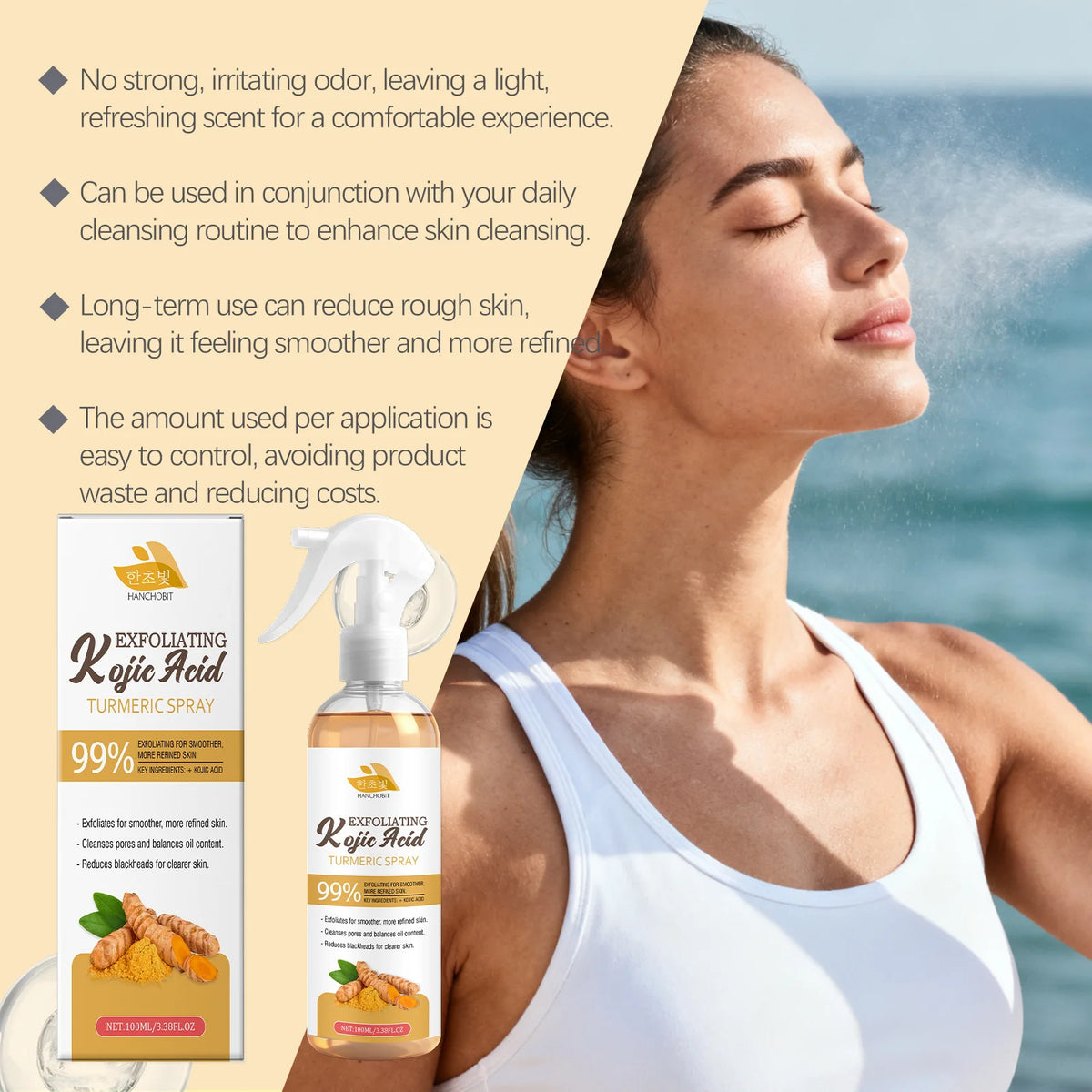 Kojic Acid Turmeric Exfoliating Facial Spray
