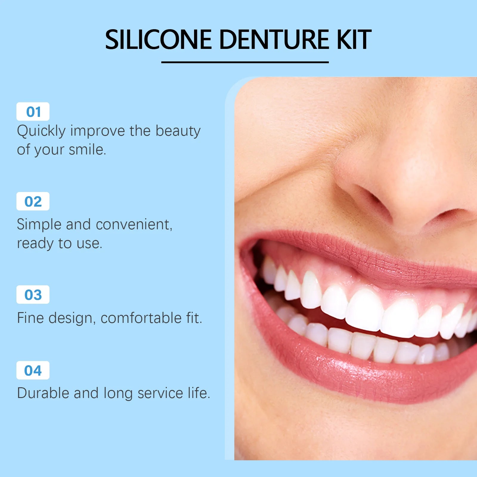 Comfortable Silicone Denture Set for Natural Smile and Chewing - 5
