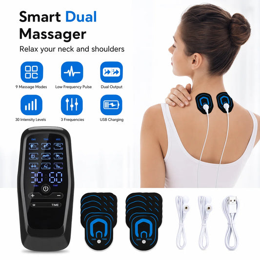 Portable Electric Dual-Channel TENS Body and Neck Massager