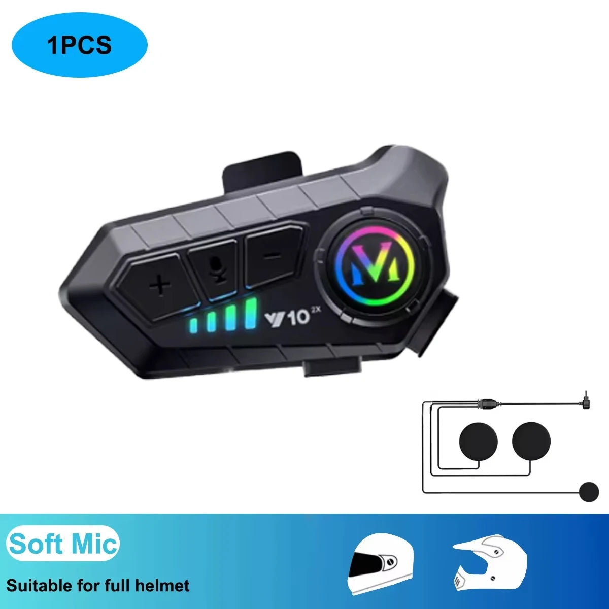 Bluetooth Motorcycle Helmet Intercom Headset Wireless Intercom System - 13