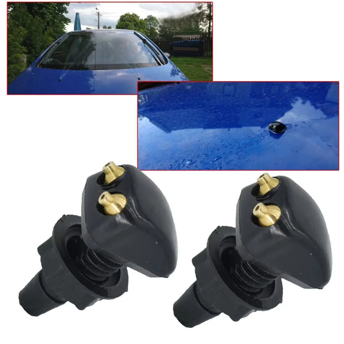 Universal Adjustable Dual-Hole Car Windshield Washer Nozzle Pair