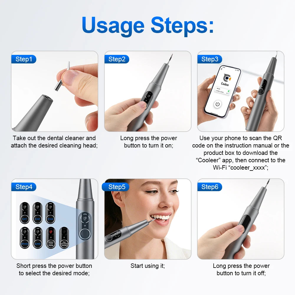 Visual Ultrasonic Dental Scaler with HD Camera for Teeth Cleaning