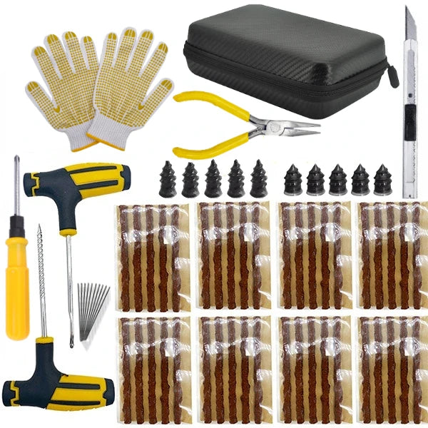 Emergency Auto Tire Repair Kit with Puncture Plug Tools