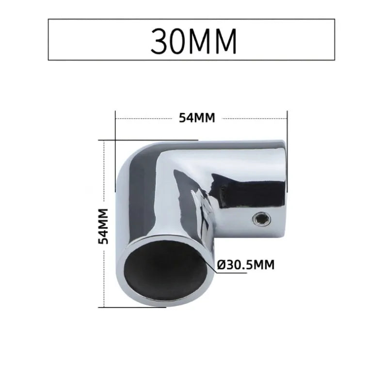 Stainless Steel 2-Way Boat Rail Elbow Pipe Connector - 8