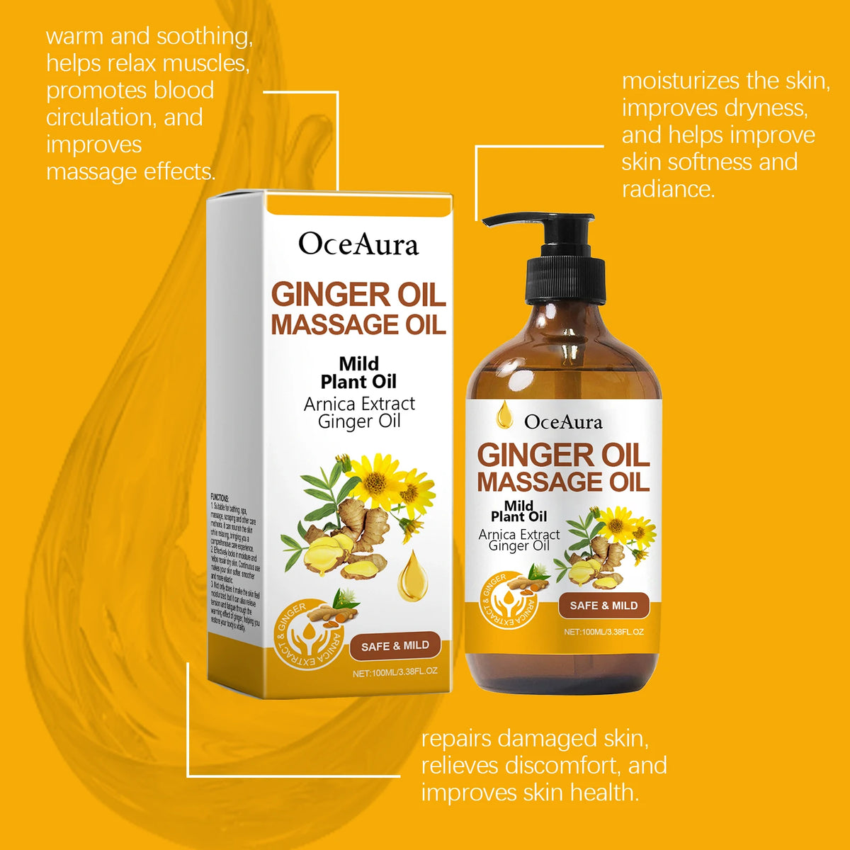 Ginger Essential Oil for Muscle Relief and Skin Hydration