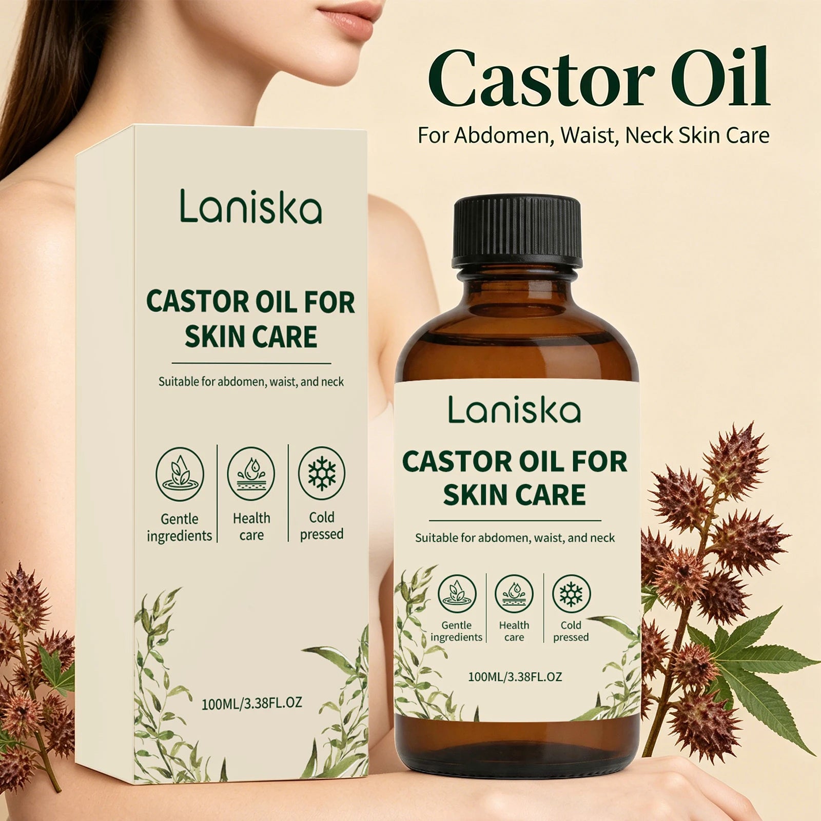 Cold Pressed Castor Oil for Body Hydration and Skin Elasticity - 4