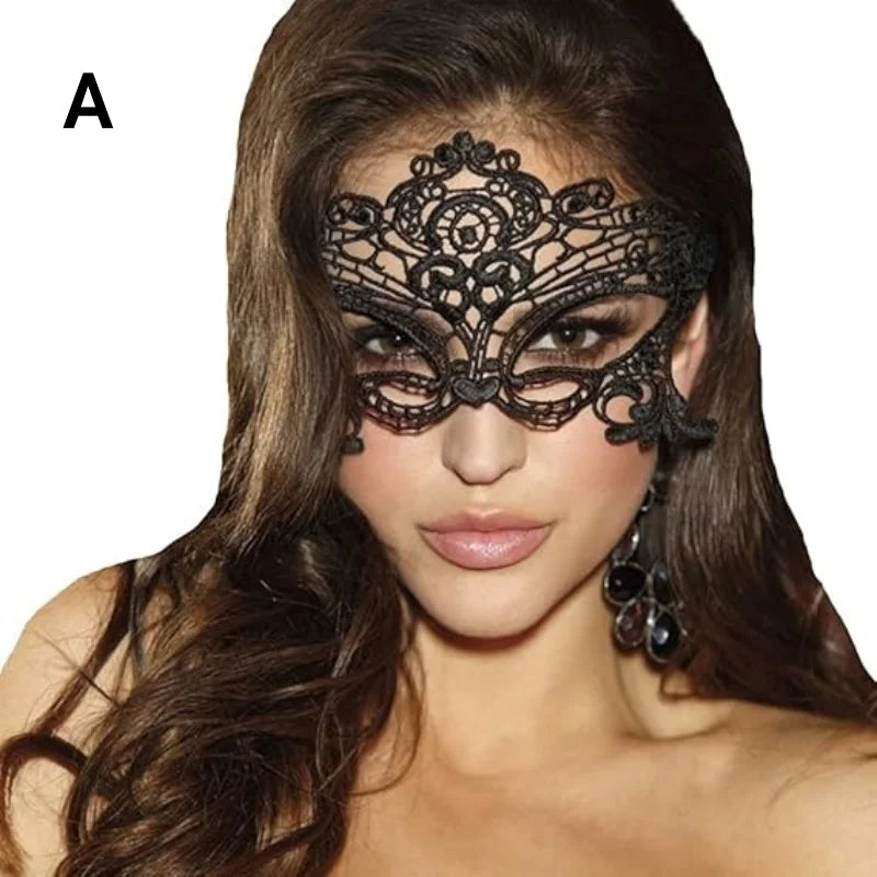 Women's Lace Masquerade Mask Elegant Hollow Half Face Costume Prop - 10
