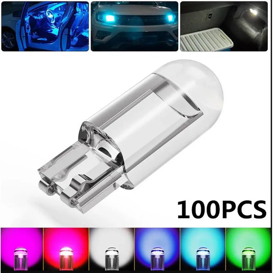 100pcs T10 W5W LED Car Interior Light Bulbs 12V White Wedge Lamp Set