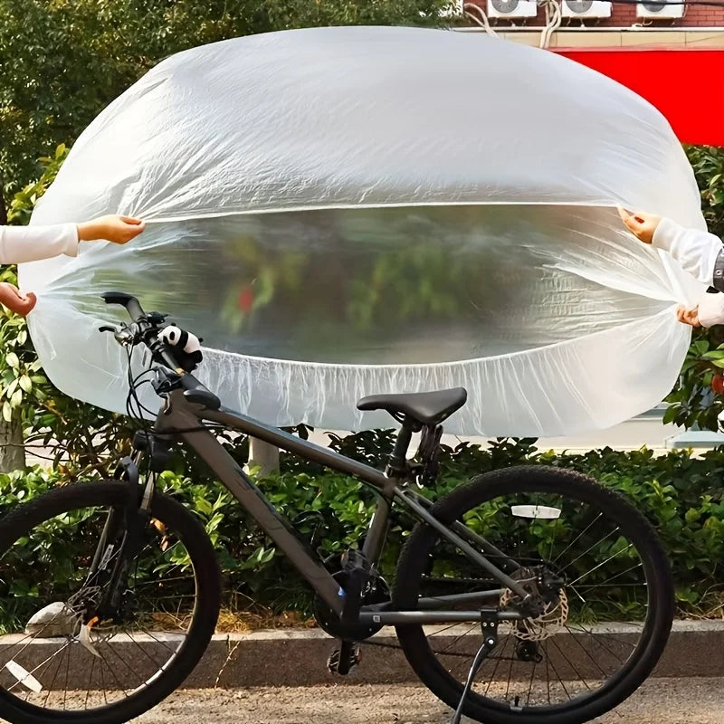 Disposable Waterproof Transparent Bicycle and Motorcycle Rain Cover - 5