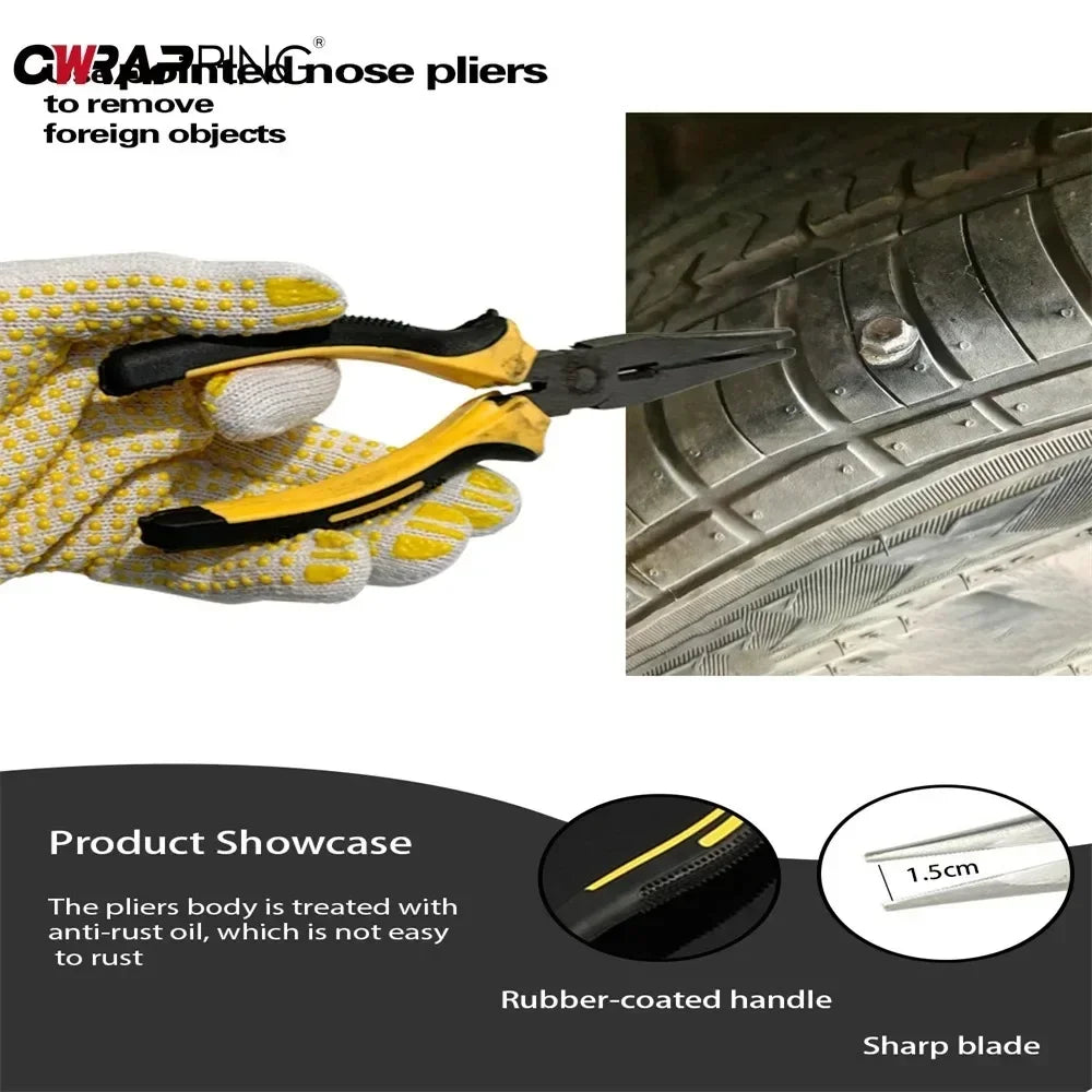 Emergency Tire Puncture Repair Kit for Cars and Motorcycles - 5