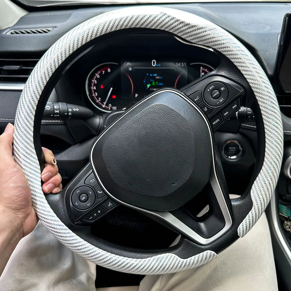 Universal Carbon Fiber Texture Steering Wheel Cover