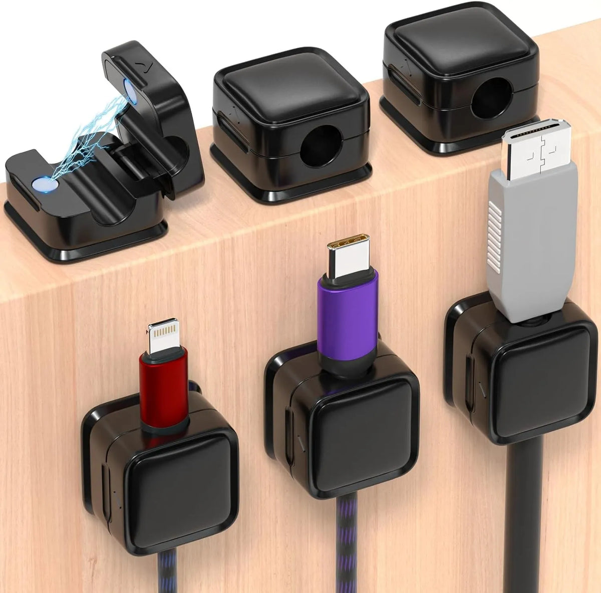 Magnetic Cable Clips Adjustable Cord Organizer and Wire Management Holder