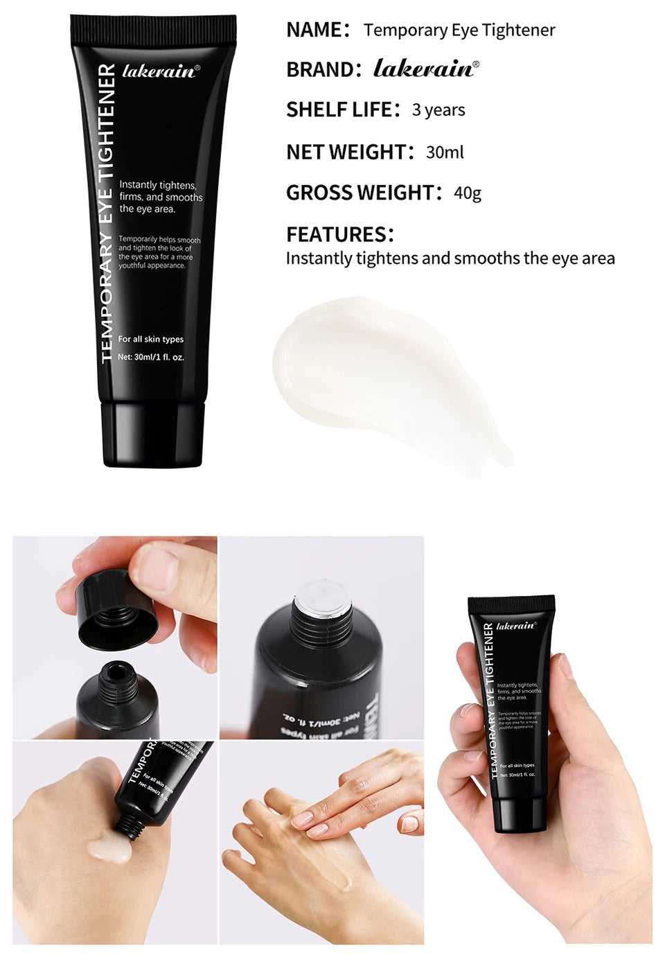 Instant Temporary Eye Tightening Firming Cream