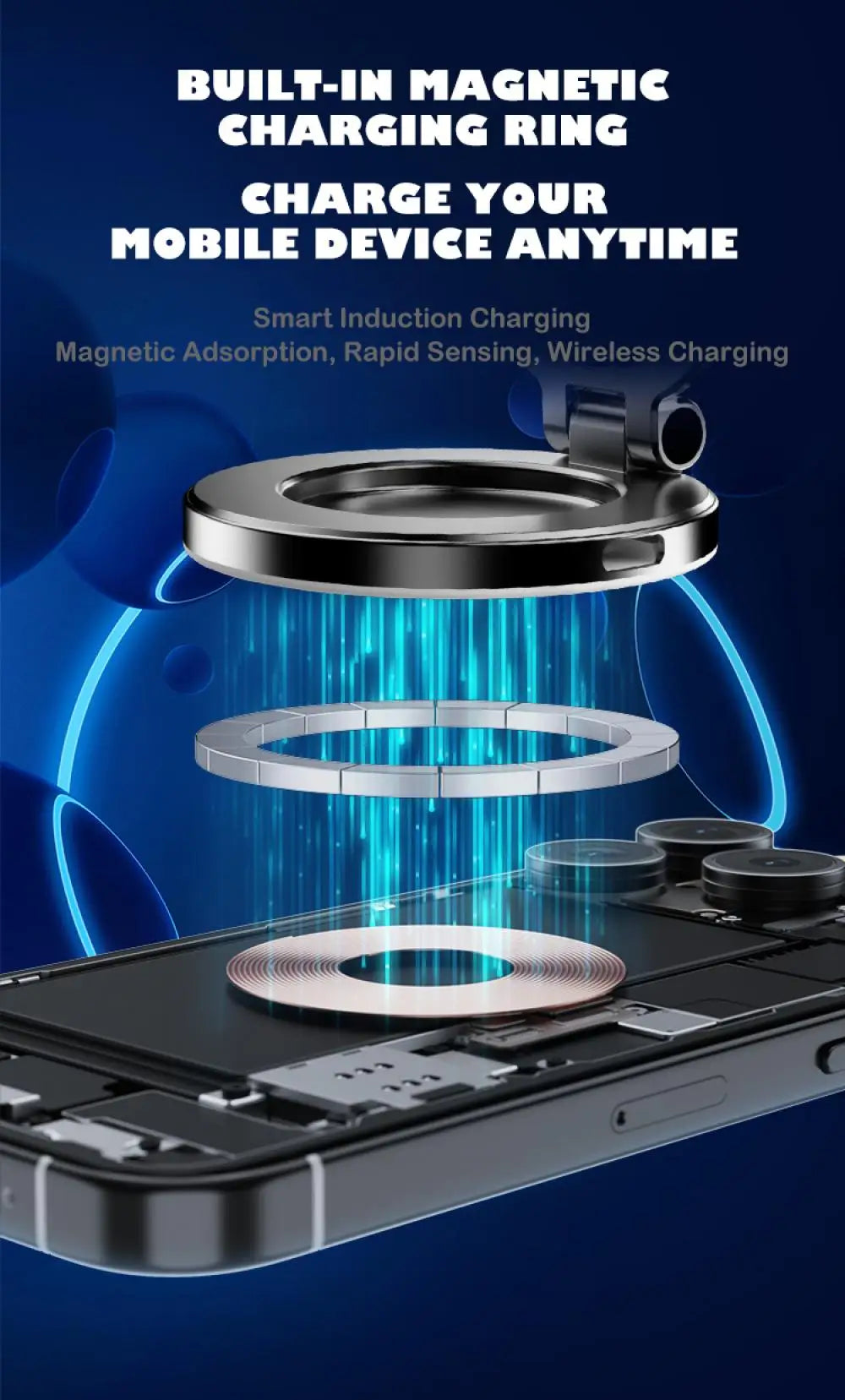Magnetic Wireless Car Charger Mount with RGB Ambient Lighting