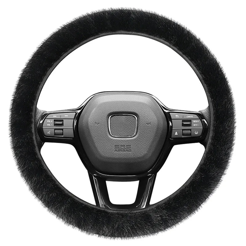 Winter Plush Retractable Steering Wheel Cover - 19